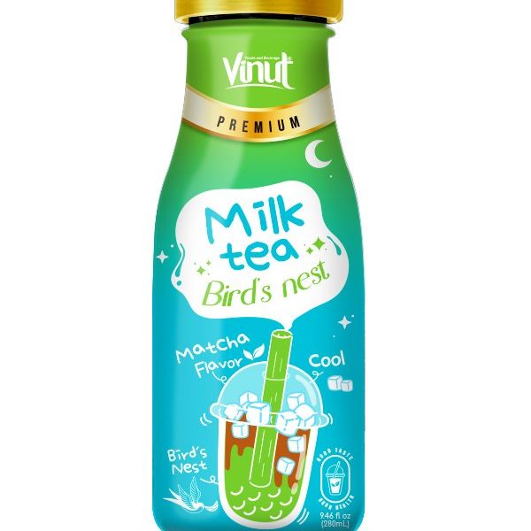 Matcha Milk Tea with Bird's Nest - can 280ml - img-1