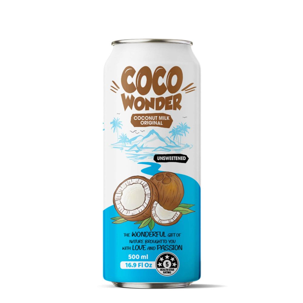 500ml Cocowonder Coconut milk Original Lactose Free No Added Sugar Gluten Free No Preservatives Zero Cholesterol Dairy Free Source of Calcium Vitamins