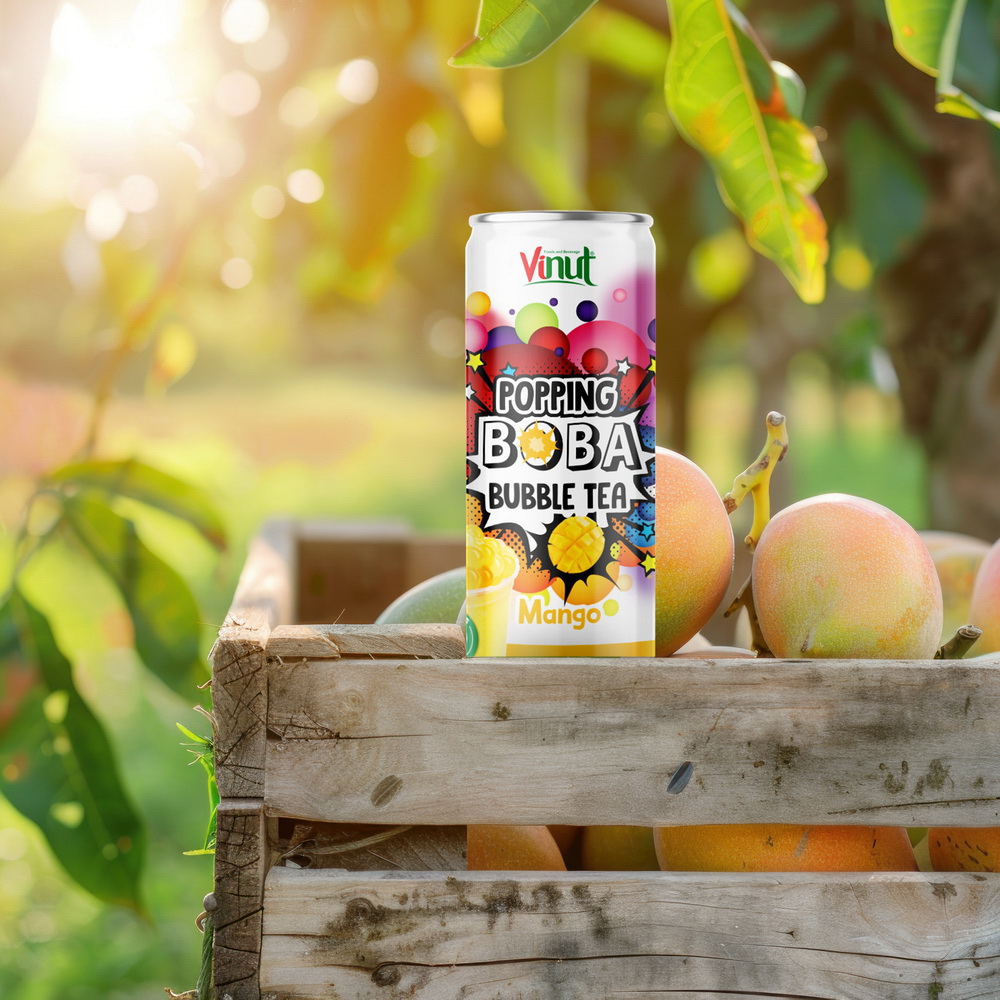 320ml Popping Boba Bubble Tea With Mango Flavor 300x300 5