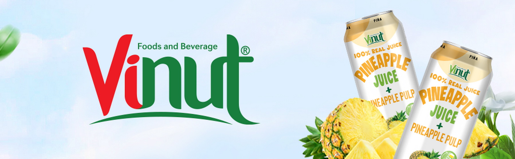 16. 57 fl oz Vinut 100% NFC Pineapple Juice Drink with Pulp (No Sugar Added)