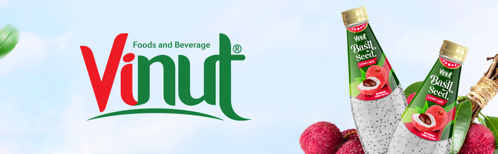 9.8 fl oz Vinut Basil Seed Drink with Lychee Juice
