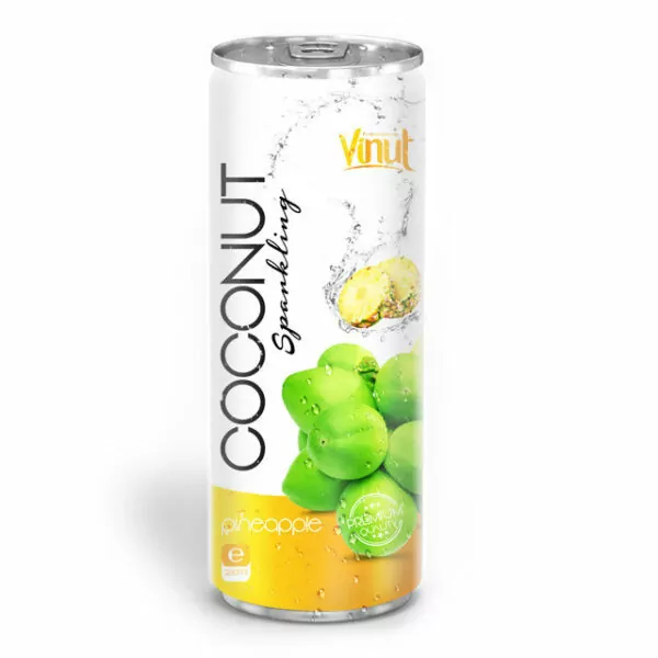 250ml Canned Premium Quality Coconut Sparkling Water with Pineapple juice