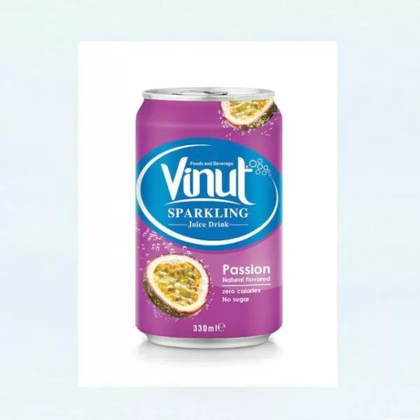 Canned Sparkling water Passion Juice Drink 330ml