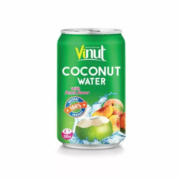330ml VINUT Coconut water with Peach flavor