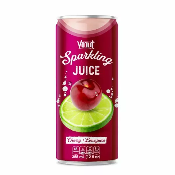12 fl oz VINUT Cherry & Lime Juice Sparkling water