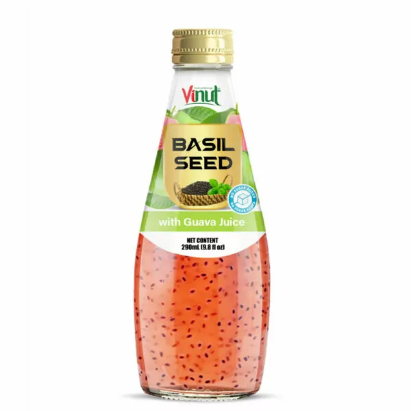 9.8 fl oz Vinut Basil seed drink with Guava Juice (No Sugar Added)