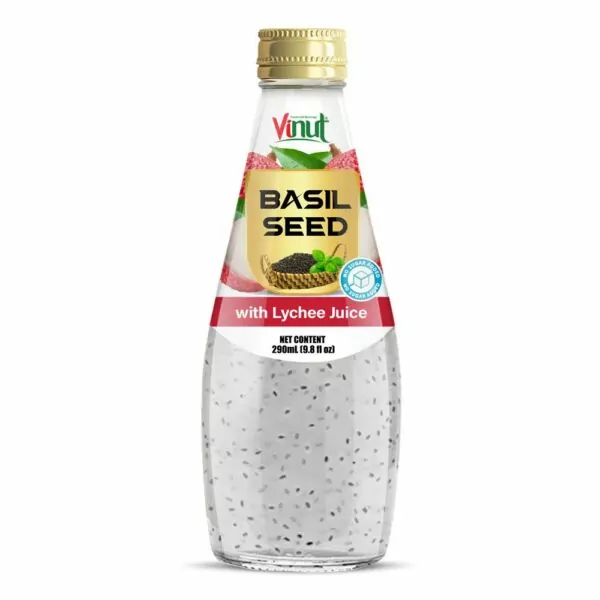 9.8 fl oz Vinut Basil seed drink with Lychee Juice (No Sugar Added)