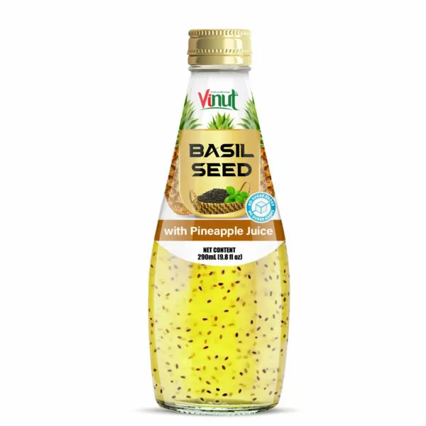 9.8 fl oz Vinut Basil seed drink with Pineapple Juice (No Sugar Added)