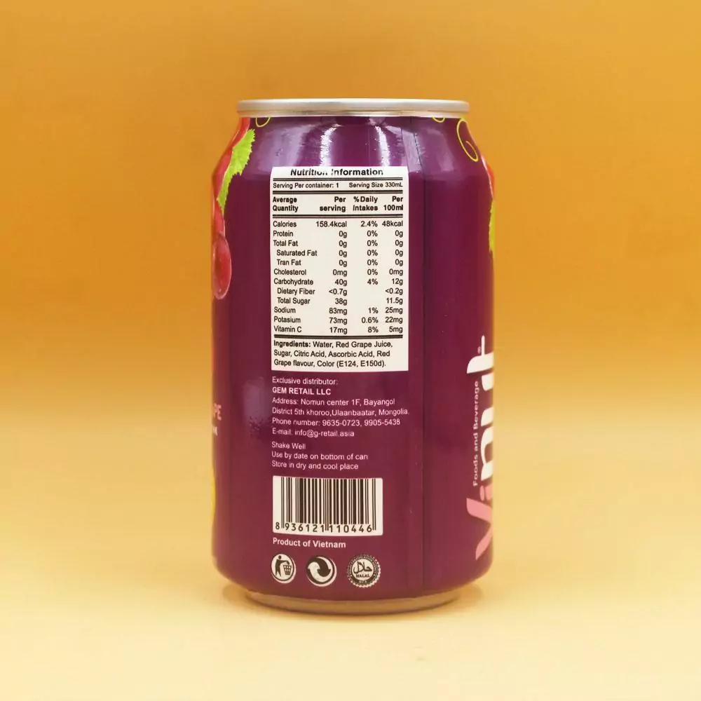 11.1 fl oz VINUT Red Grape Juice - Image 2