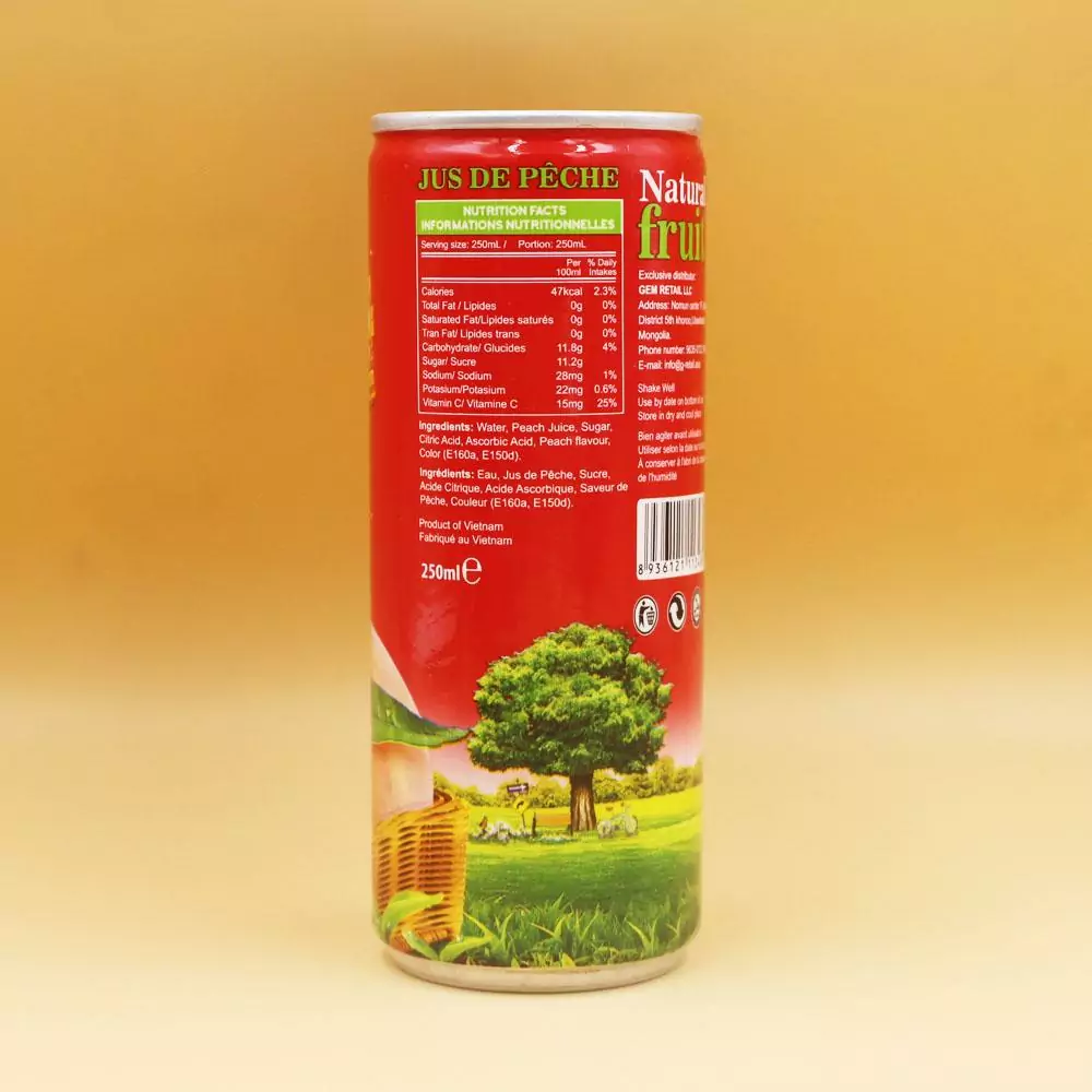 250ml VINUT Peach Juice Drink F