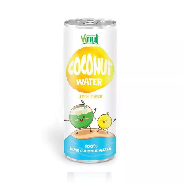 250ml VINUT canned Natural Coconut water Lemon flavour