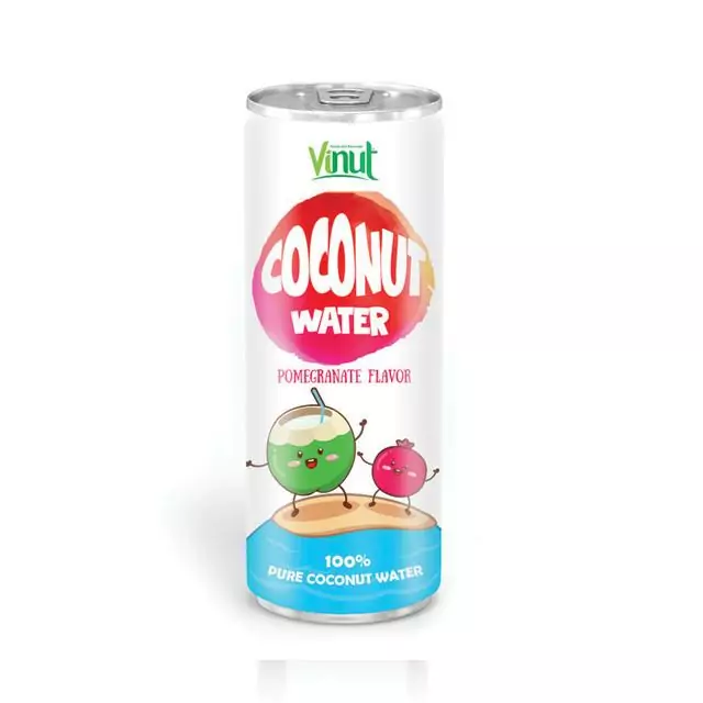 250ml VINUT canned Natural Coconut water Pomegranate flavour