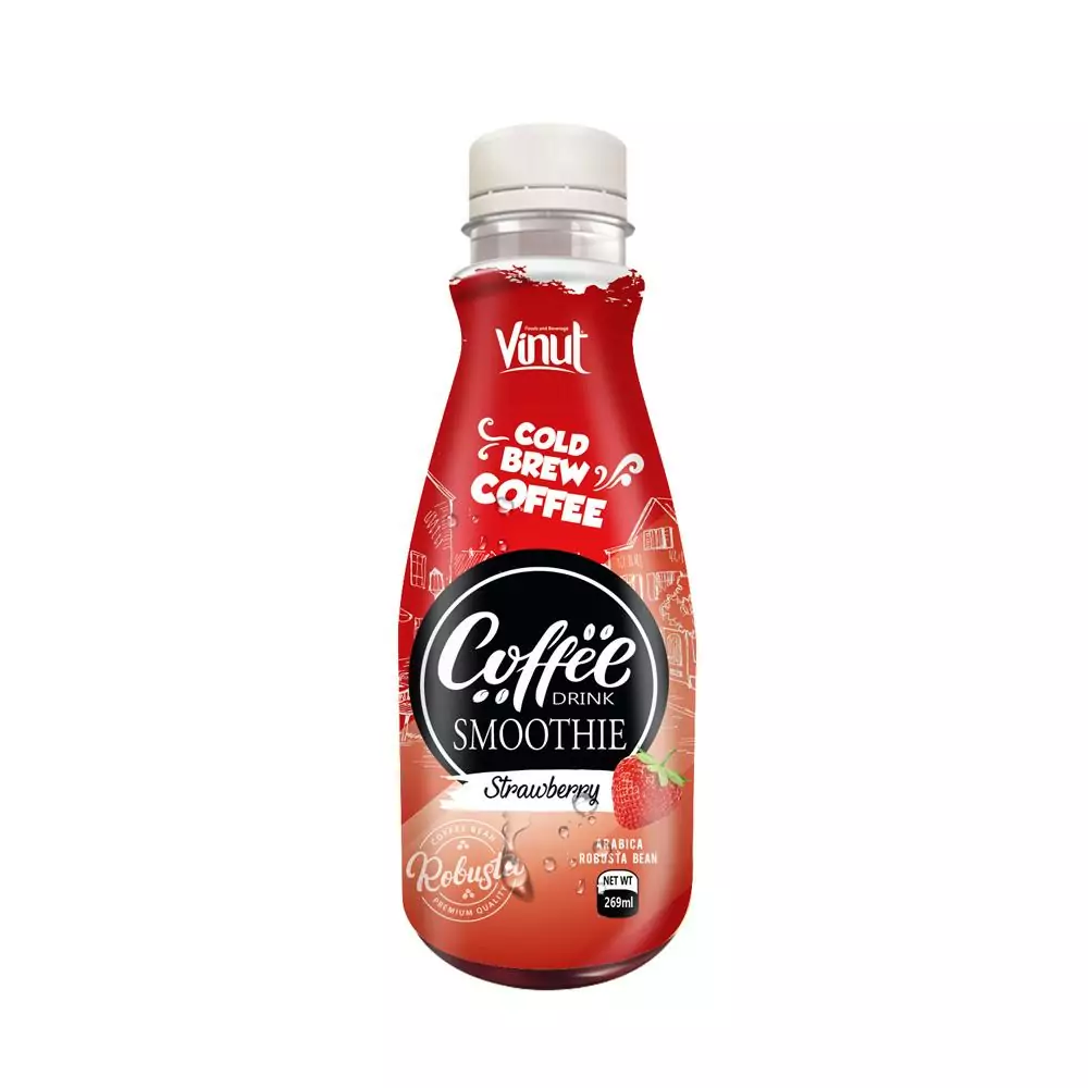 269ml VINUT Premium Smoothie Cold Brew Coffee Drink with Strawberry juice