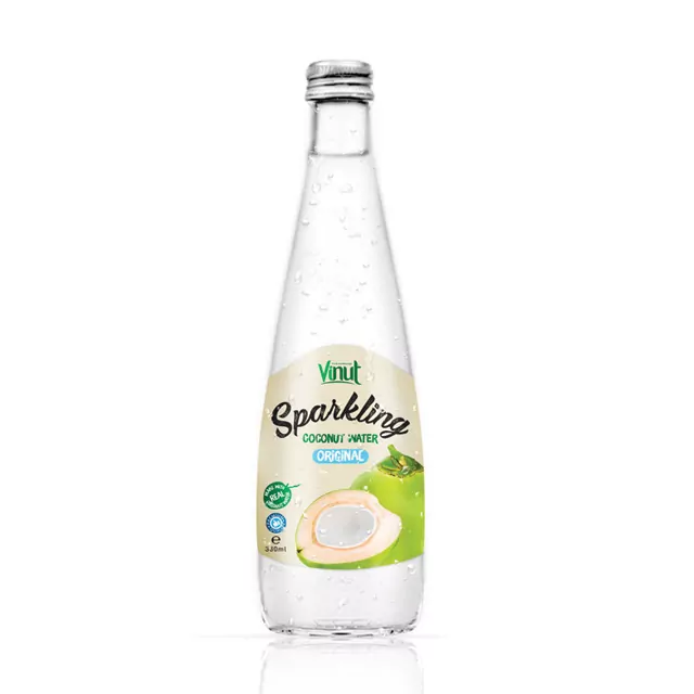 330ml Glass bottle Real Sparkling Coconut water