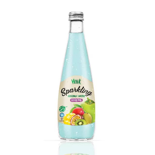 330ml Glass bottle Real Sparkling Coconut water with coktail juice