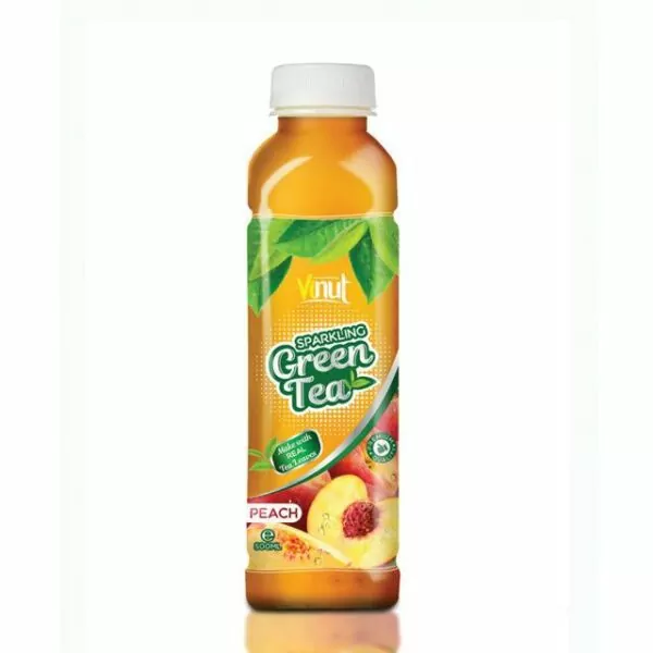 500ml VINUT Premium Sparkling water Green tea with Peach flavor