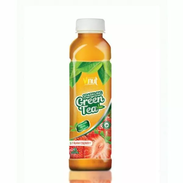 500ml VINUT Premium Sparkling water Green tea with Strawberry flavor