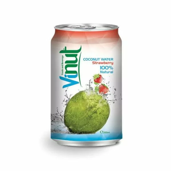 330ml VINUT Coconut water with strawberry flavor