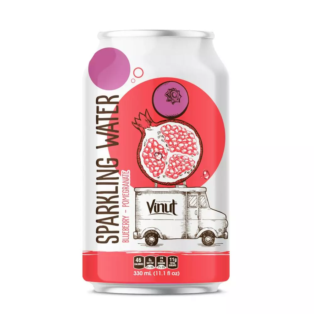 11.1 fl oz VINUT Canned Sparkling water Blueberry and Pomegranate