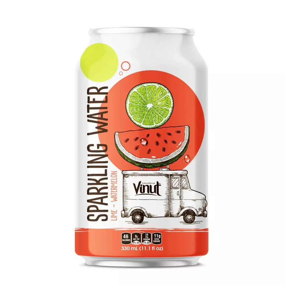 11.1 fl oz VINUT Canned Sparkling water Lime and watermalon