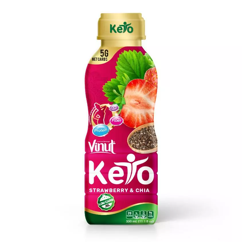 330ml VINUT Keto diet Strawberry juice with chia seed