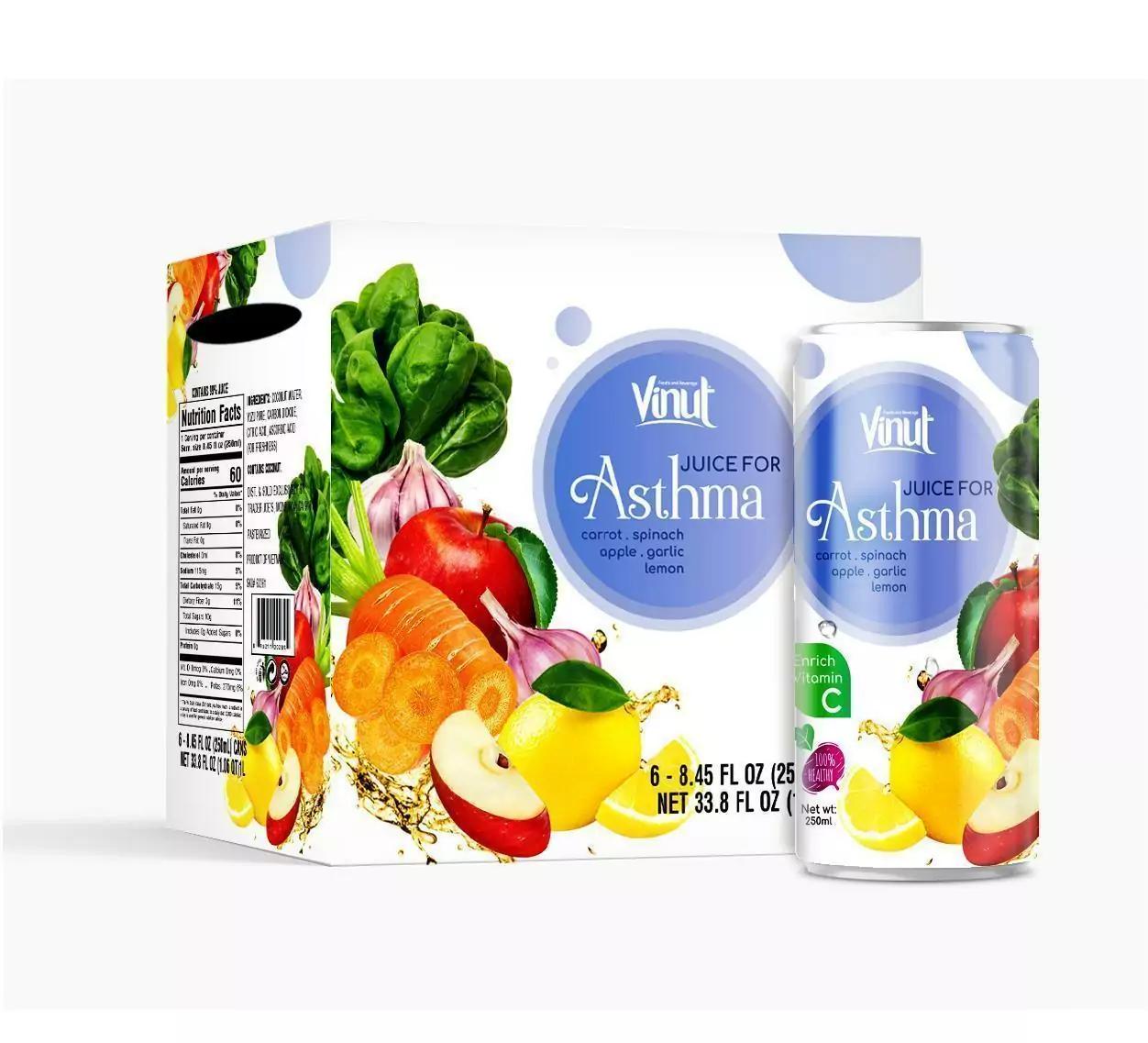 250ml VINUT Vegetable Juice for Asthma - Image 2