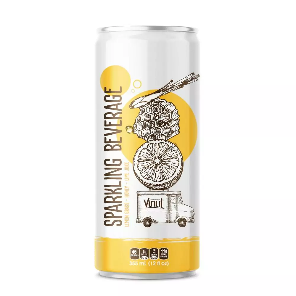 12 fl oz VINUT Sparkling Lemongrass with honey & lime juice