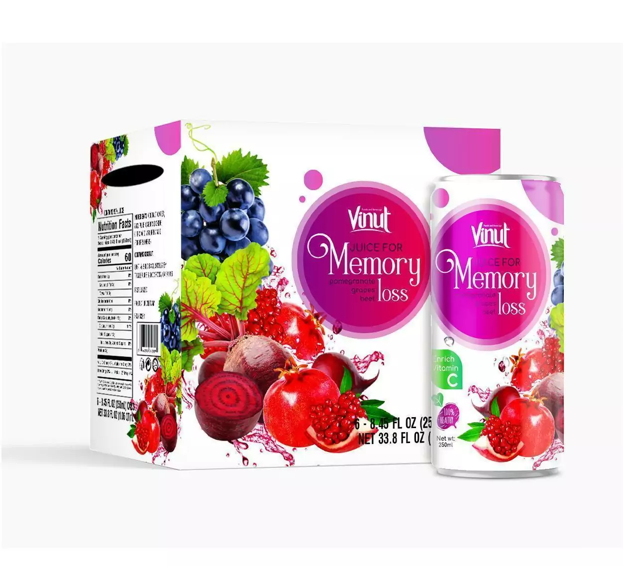 16.6 fl oz VINUT Vegetable Juice drink for Memory loss - Image 2