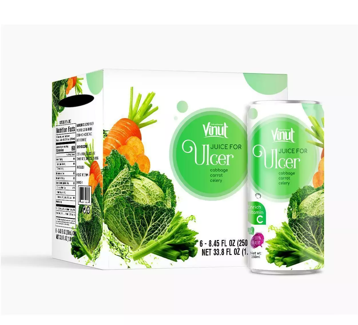 250ml VINUT Vegetable Juice for Diabetes - Image 2
