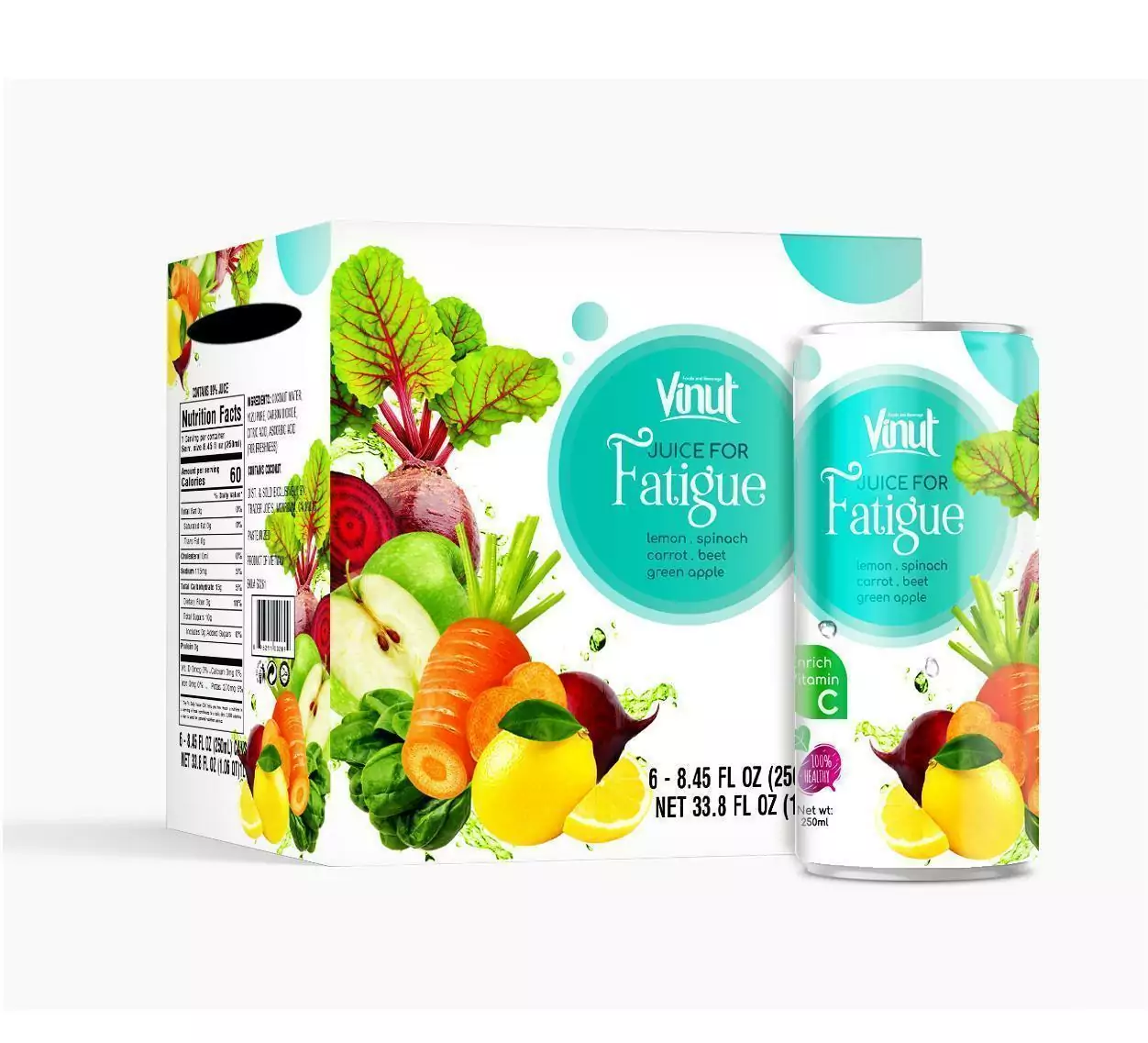 16.6 fl oz VINUT Vegetable Juice drink for Fatigue - Image 2