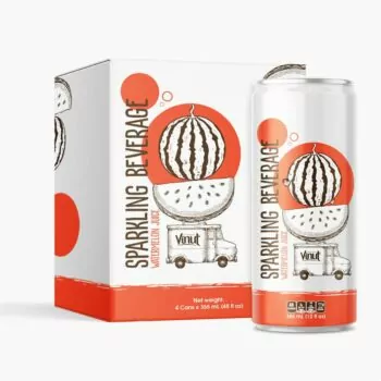 Box 4 Cans 12fl oz VINUT Watermelon Juice Sparkling