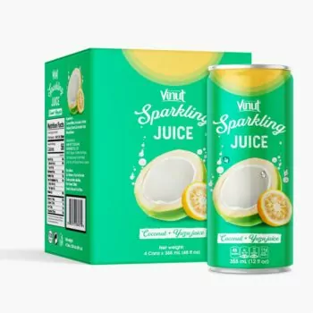 Box 4 Cans VINUT Coconut & Yuzu Juice Sparkling water
