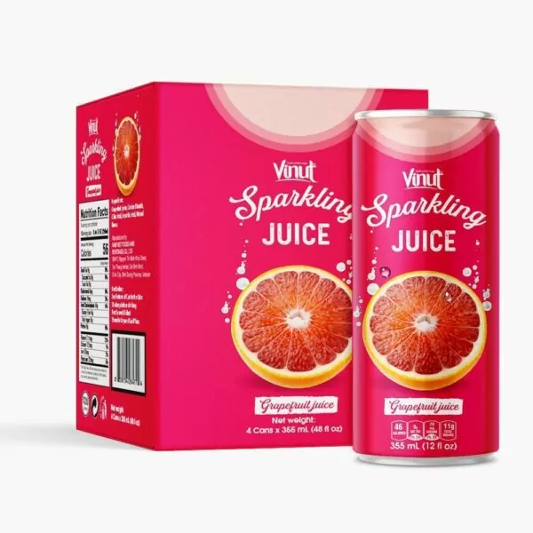 Box 4 Cans VINUT Grapefruit Juice Sparkling water