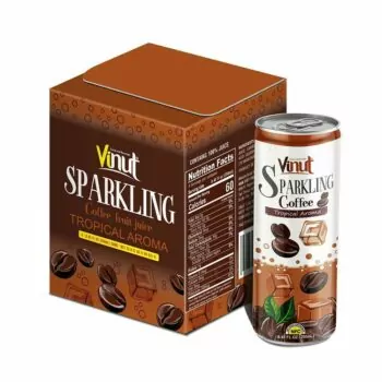 Box 4 cans 8.45 fl oz VINUT Tropical Aroma Coffee Sparkling water