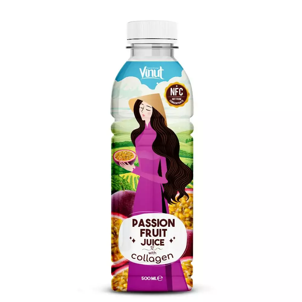 500ml VINUT Bottle Passion Fruit Juice with Collagen