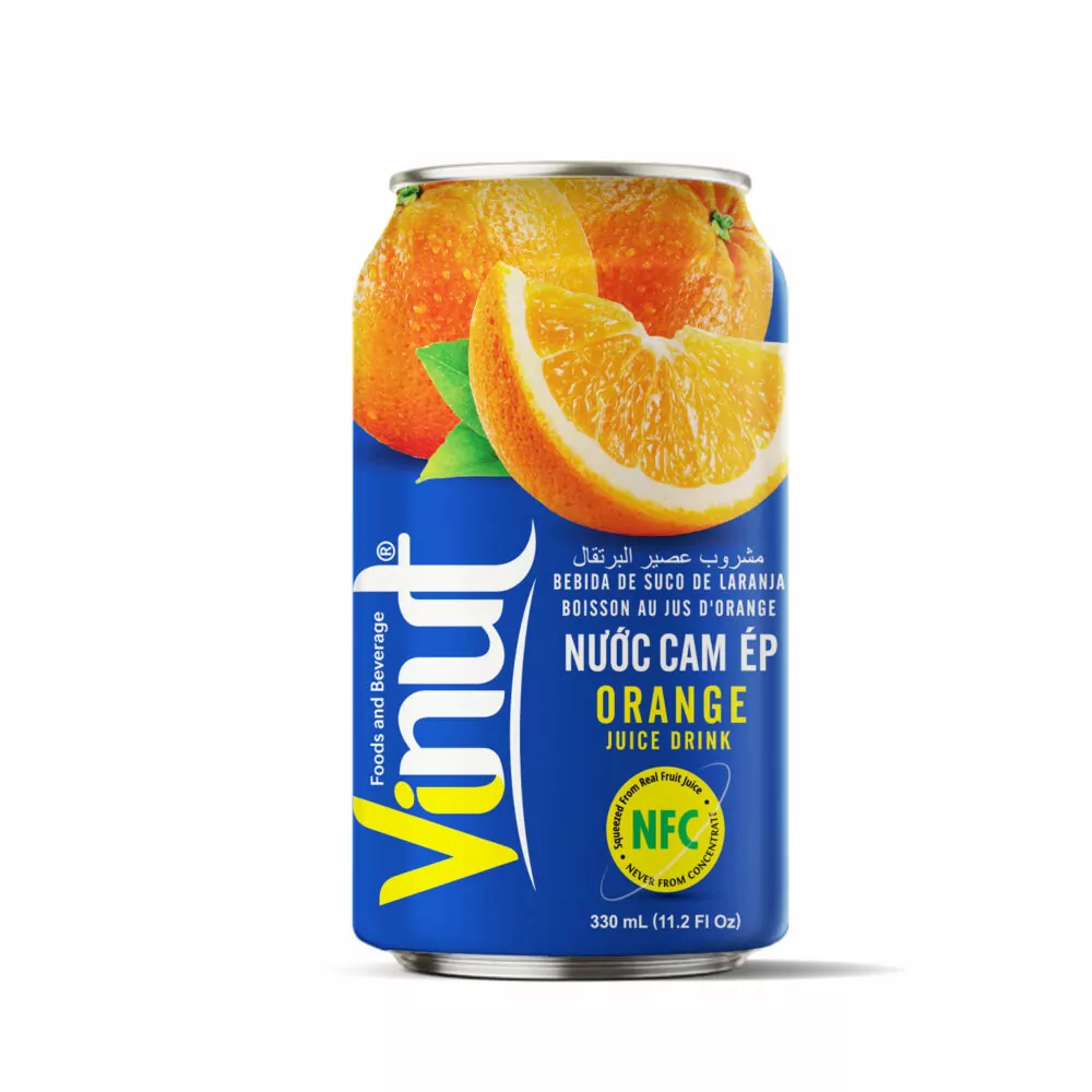 330ml VINUT Canned Fresh Orange Juice drink - Image 1