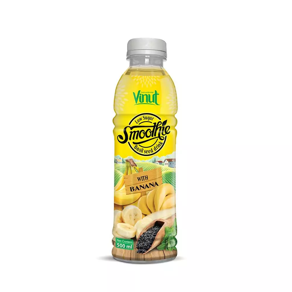 500ml VINUT Basil seed drink with Banana Smoothie juice Low Sugar