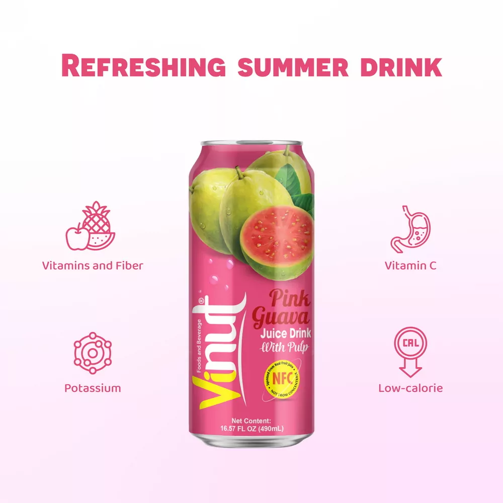 Pink Guava Juice with Pulp 490ml 02
