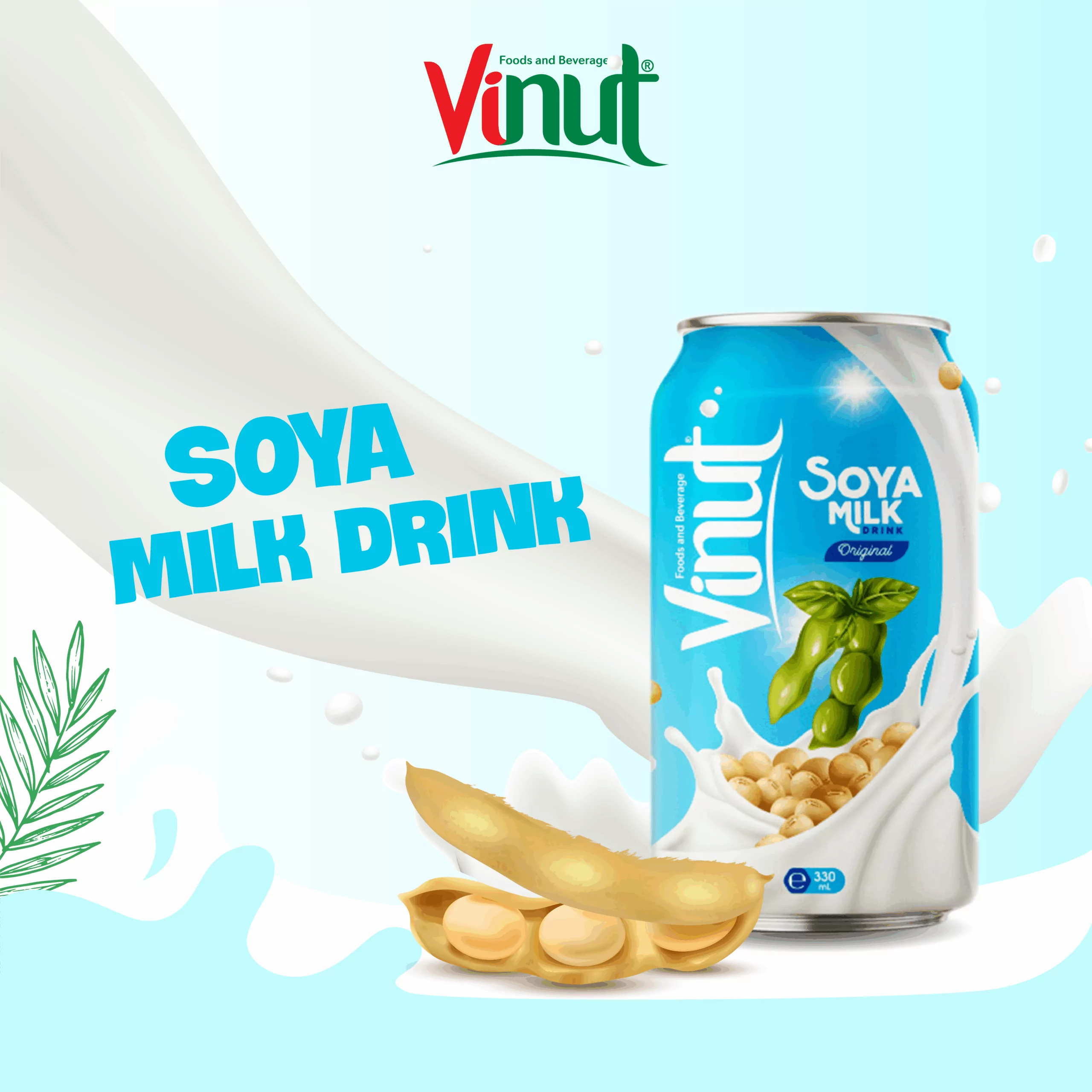 330ml VINUT Canned Soya milk drink - Image 3