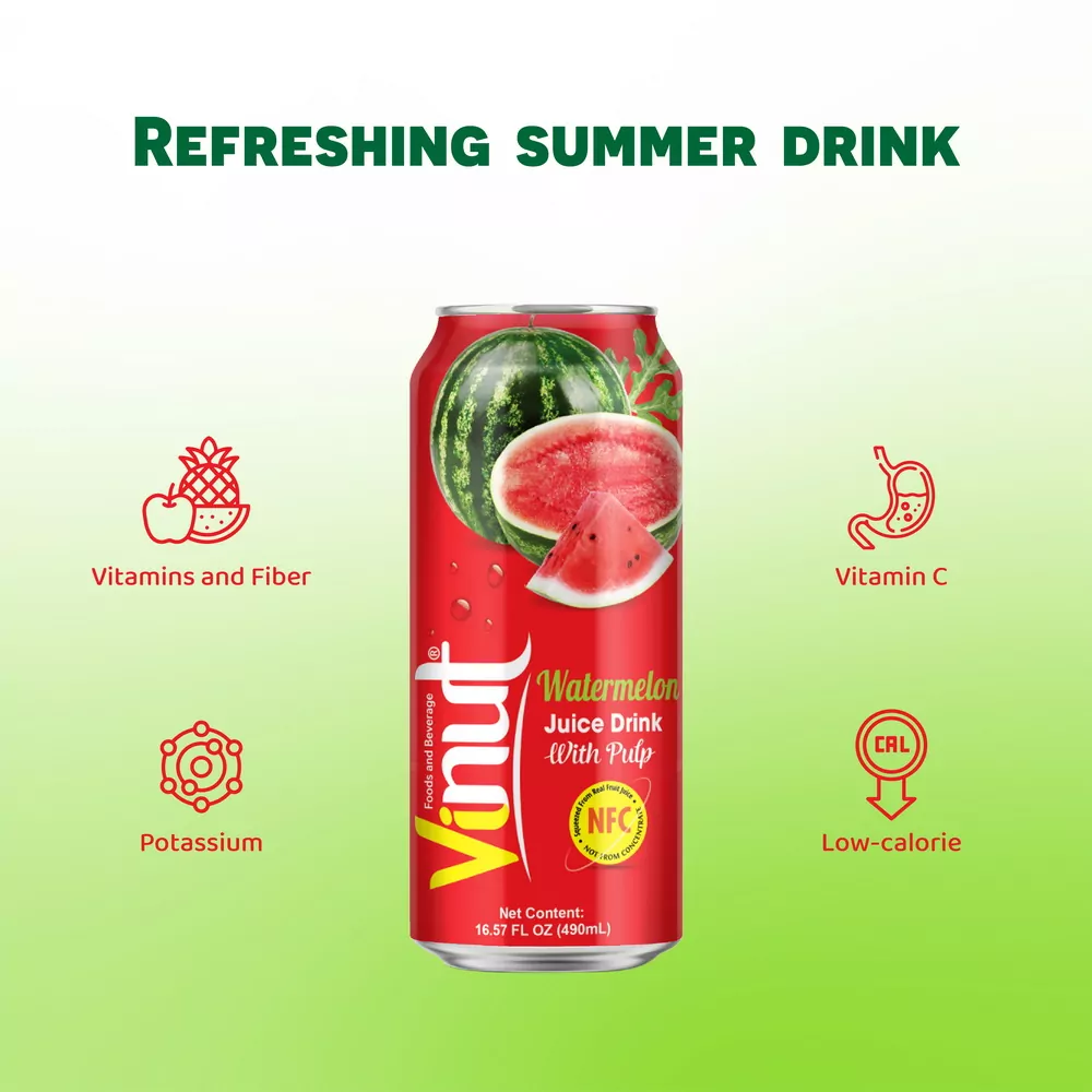 16.9 fl oz VINUT NFC Canned Watermelon Juice Drink - Image 3