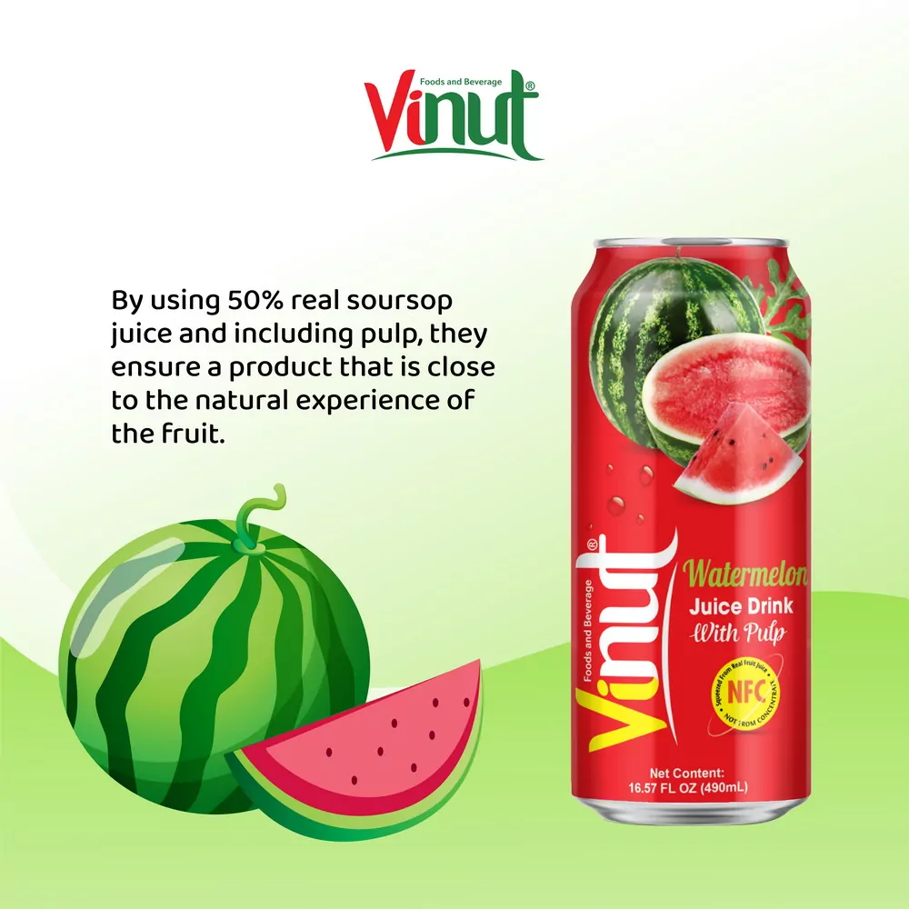 16.9 fl oz VINUT NFC Canned Watermelon Juice Drink - Image 4