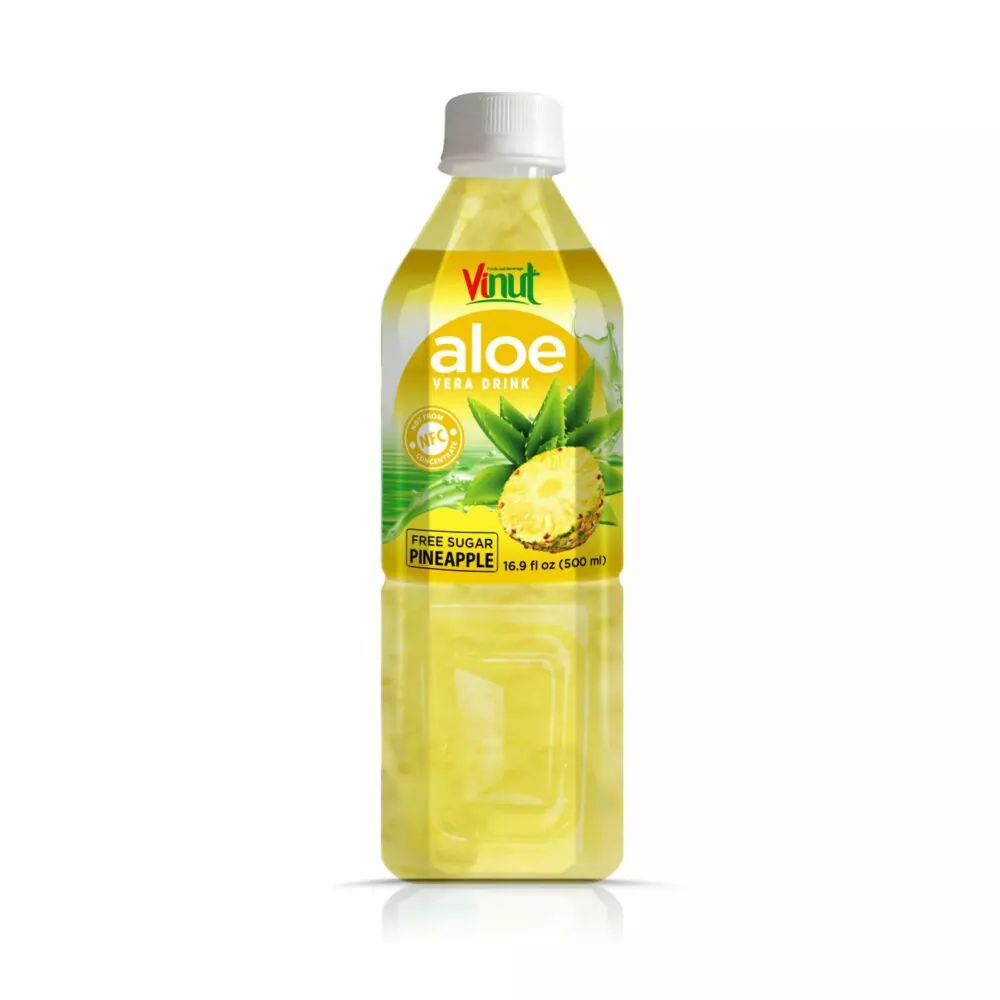 16.9 fl oz Bottle Free Sugar Original Aloe Vera Drink with Pineapple