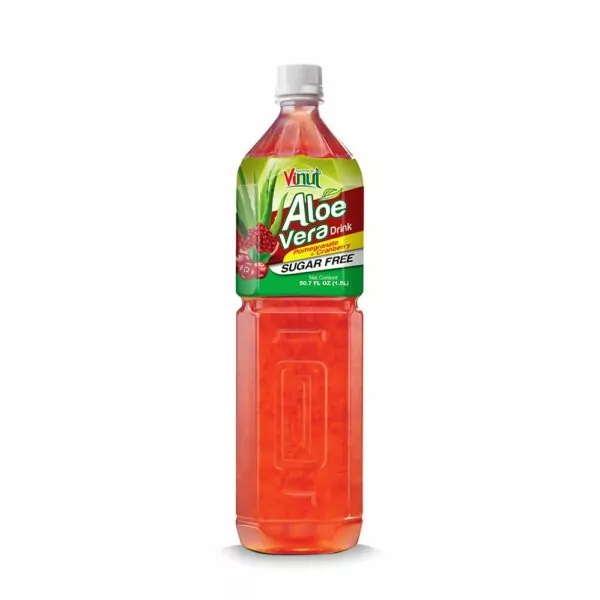50.7 fl oz VINUT Bottle no added sugar Aloe Vera Drink with Pomegranate & Cranberry