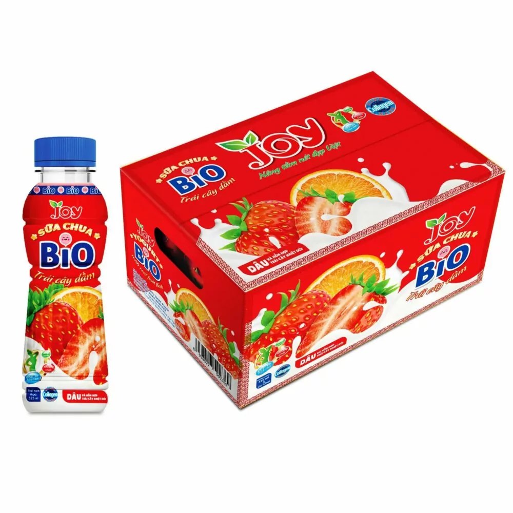 250ml Bottle BIO Yogurt with Strawberry & Mixed Tropical fruit