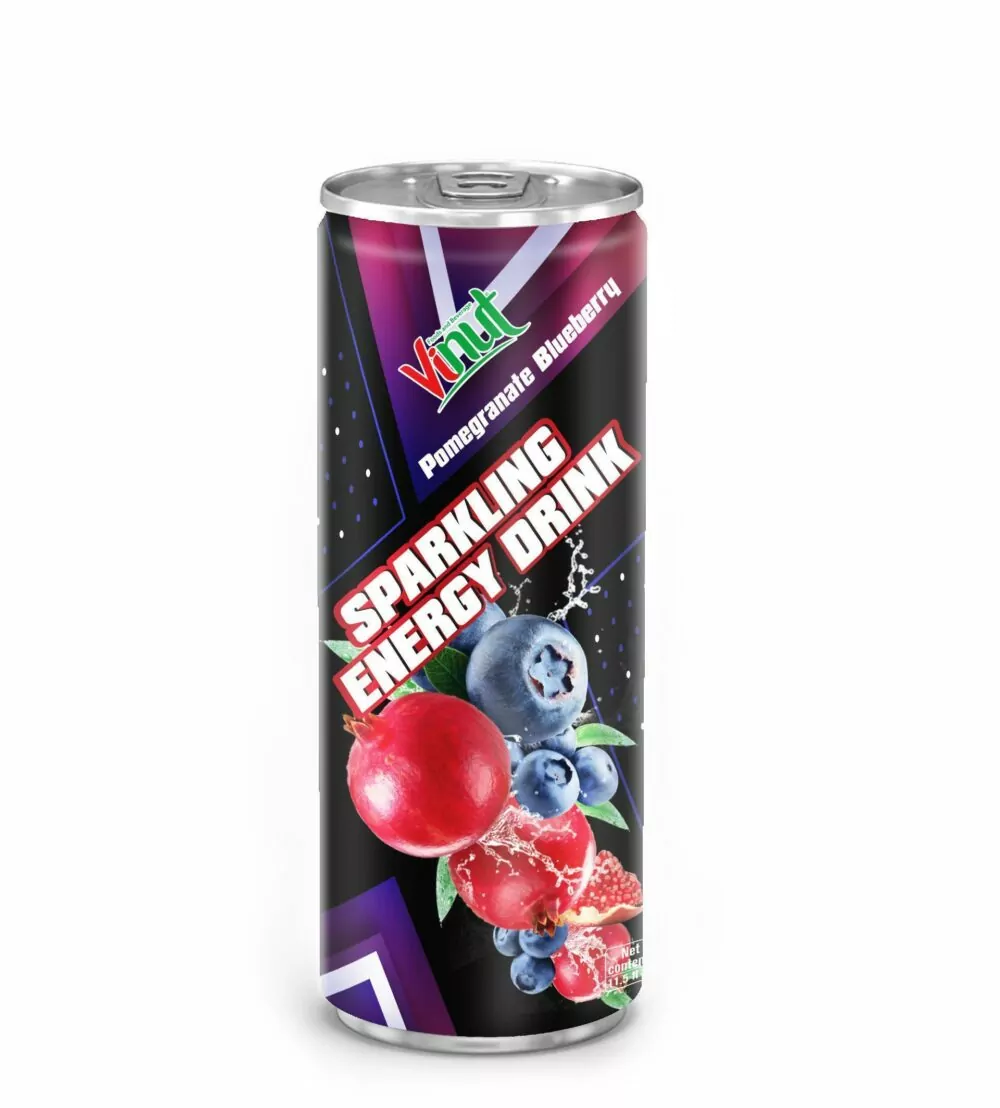11.5 fl oz VINUT Sparkling Pomegranate Blueberry Healthy Energy Drink - Image 1