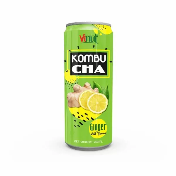 250ml VINUT Canned Kombucha tea with Ginger & Lemon
