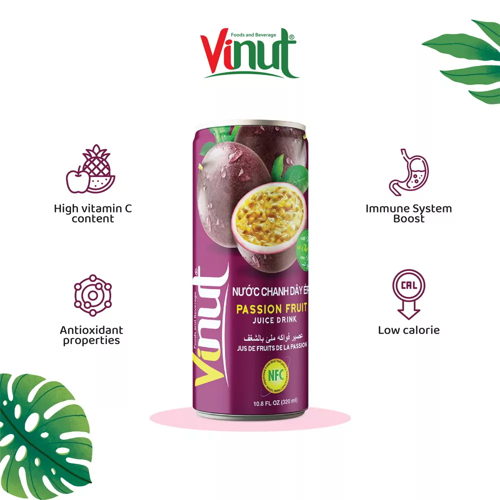 10.8 fl oz Vinut Passion Fruit Juice drink 30 Juice 2