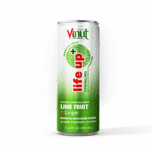 330ml VINUT Mineral-Enhanced Drink Lime fruit & Ginger Sparkling water