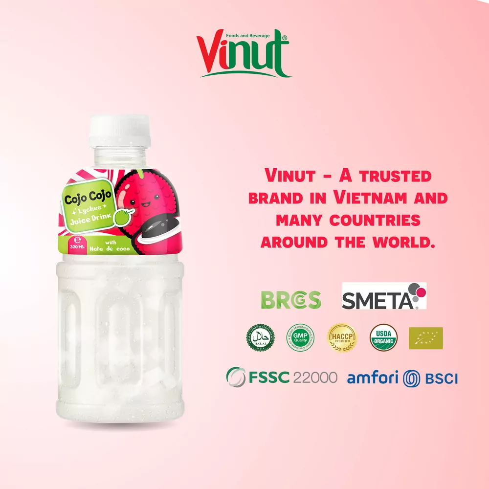 320ml Cojo Cojo Lychee Juice Drink with Nata De Coco