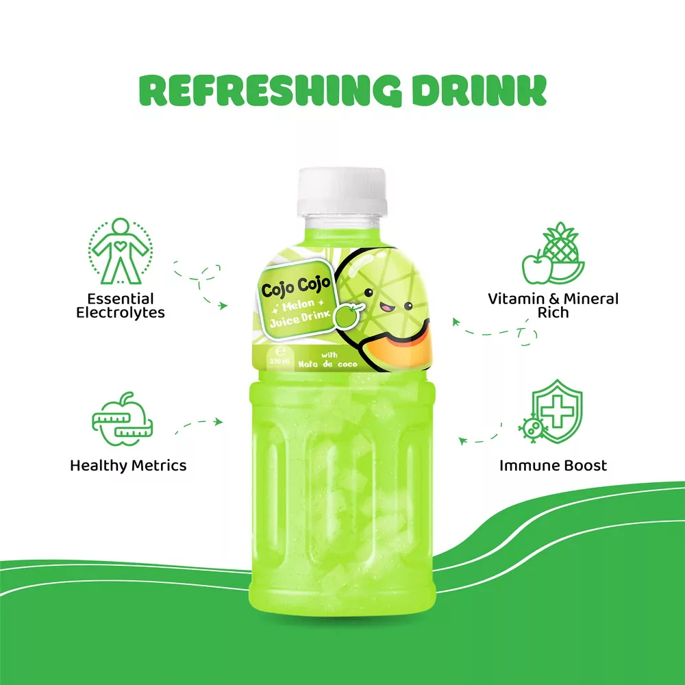 320ml Cojo Cojo Melon Juice Drink with Nata De Coco